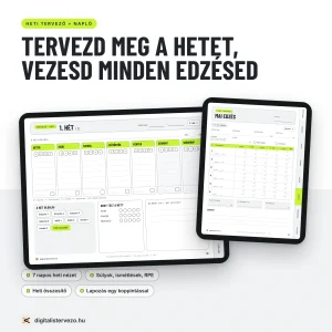 Edzésnapló, edzéstervező nyomtatható, letölthető pdf. Tableten való haználatra is