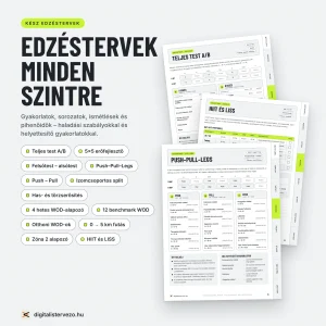 Edzésnapló, edzéstervező nyomtatható, letölthető pdf. Tableten való haználatra is