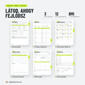 Edzésnapló, edzéstervező nyomtatható, letölthető pdf. Tableten való haználatra is